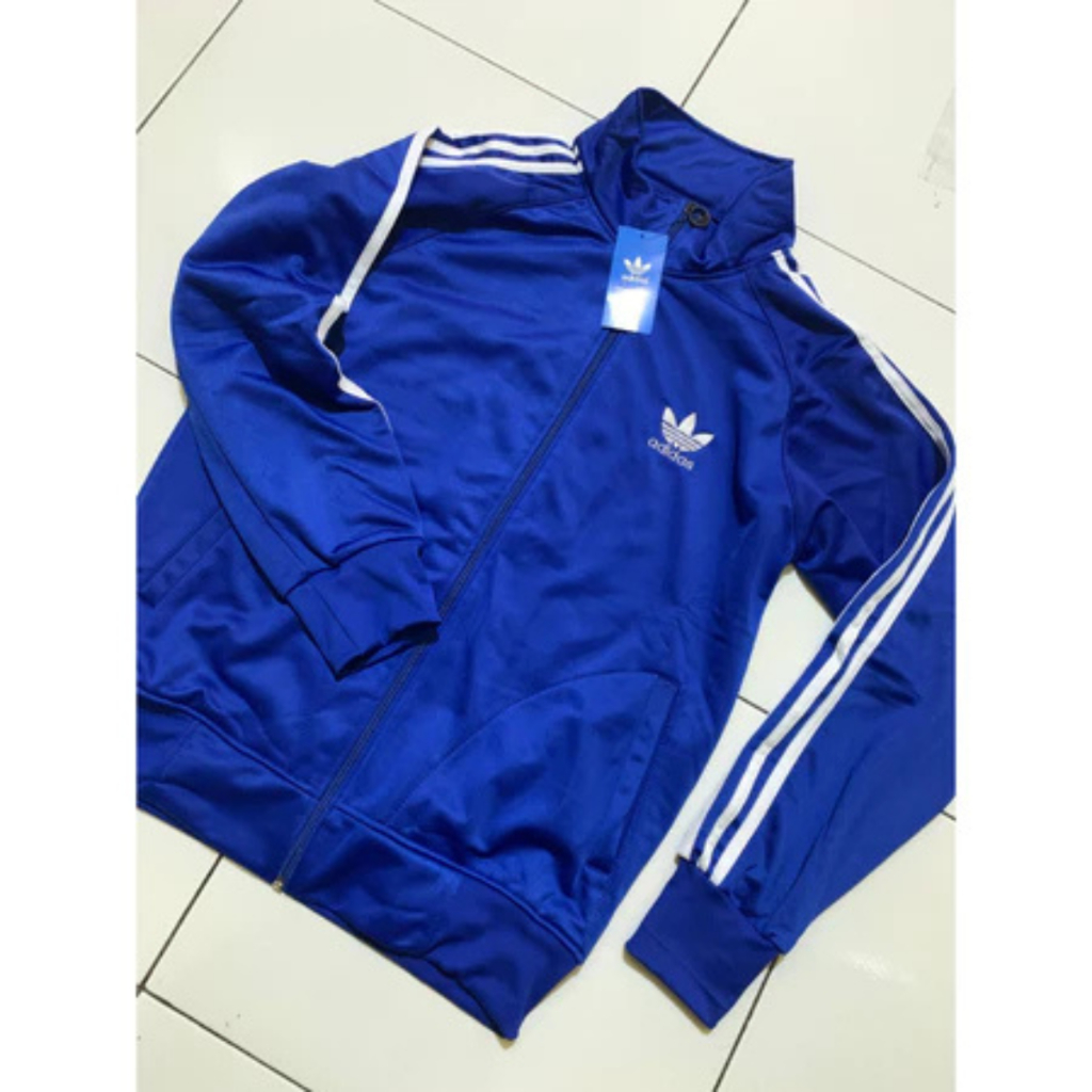 Jaket Benhur Full Zipper Logo Adidas Basic Pria Wanita / Tracktop Lengan Panjang Fire Bird Murah / J