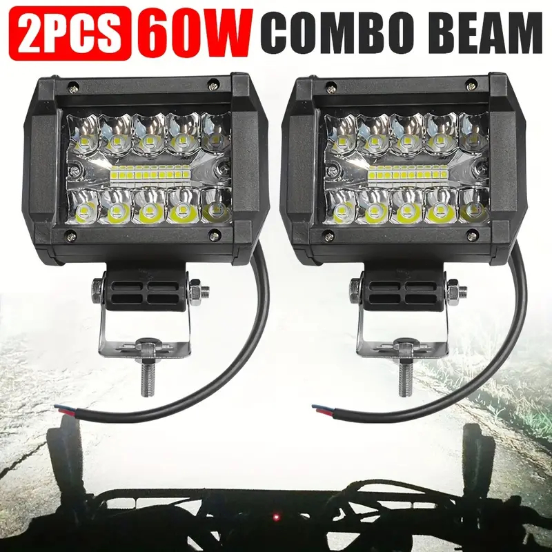 2 Lampu Sorot Tembak LED Bar Tembak LED 60 Watt Mobil Motor 60W 12 Volt Worklight