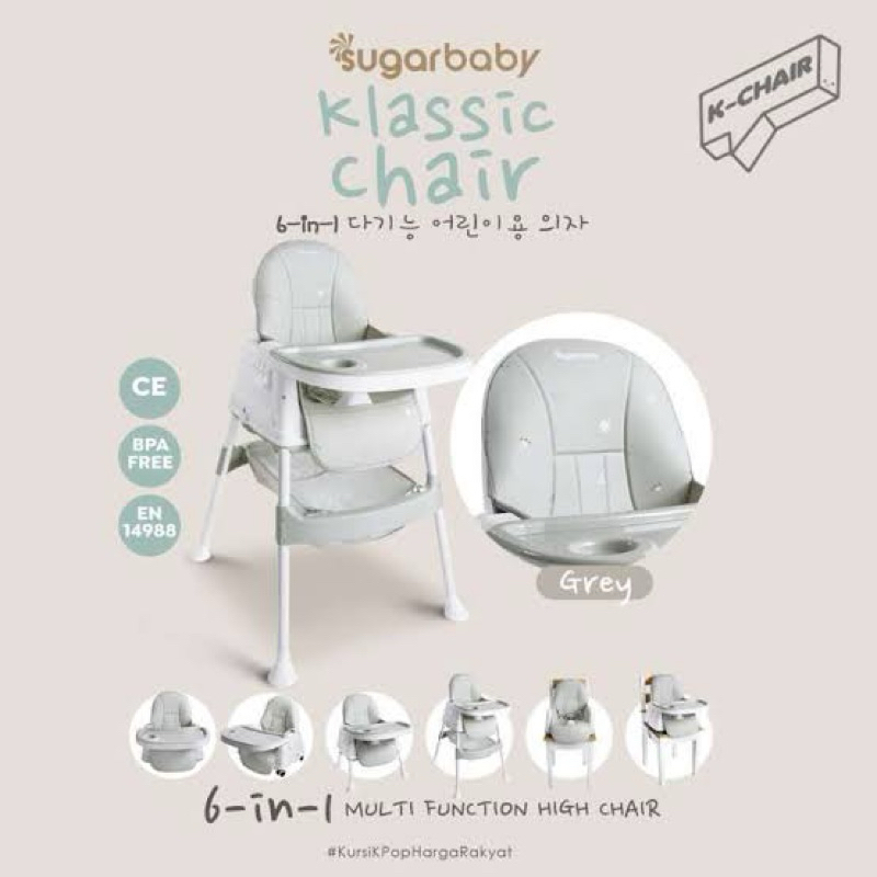 PRELOVED Sugarbaby K Chair 6in1 Multifunction High Chair/booster seat/kursi anak/ Kursi Makan Sugar 