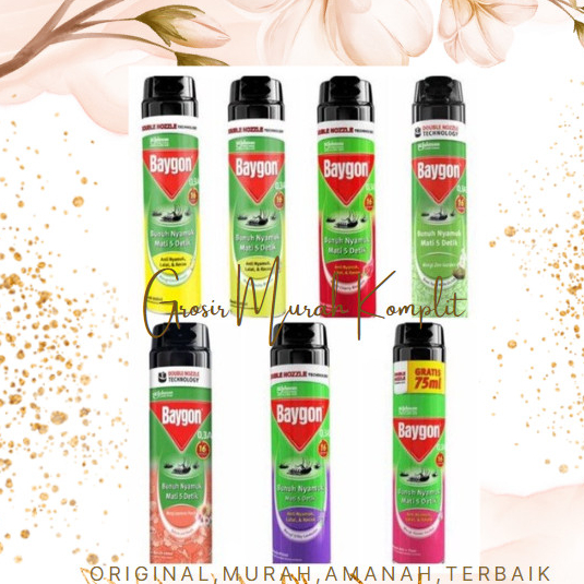 Baygon Aerosol 600ml Obat Nyamuk Baygon Anti Nyamuk & Serangga Spray