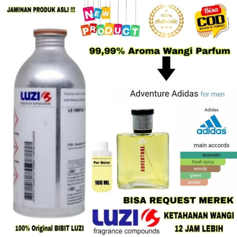 LUZI BIBIT PARFUM ORIGINAL LUZI MINYAK WANGI PARFUM ORIGINAL LUZI 100 ML ADIOS 47657-1 FOR MEN TERSE