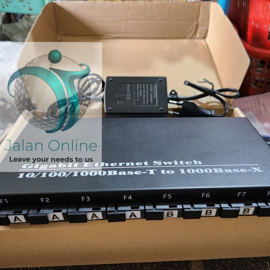 Media Converter Ethernet Fiber Switch 8 Port FO SC 8FO 2Lan