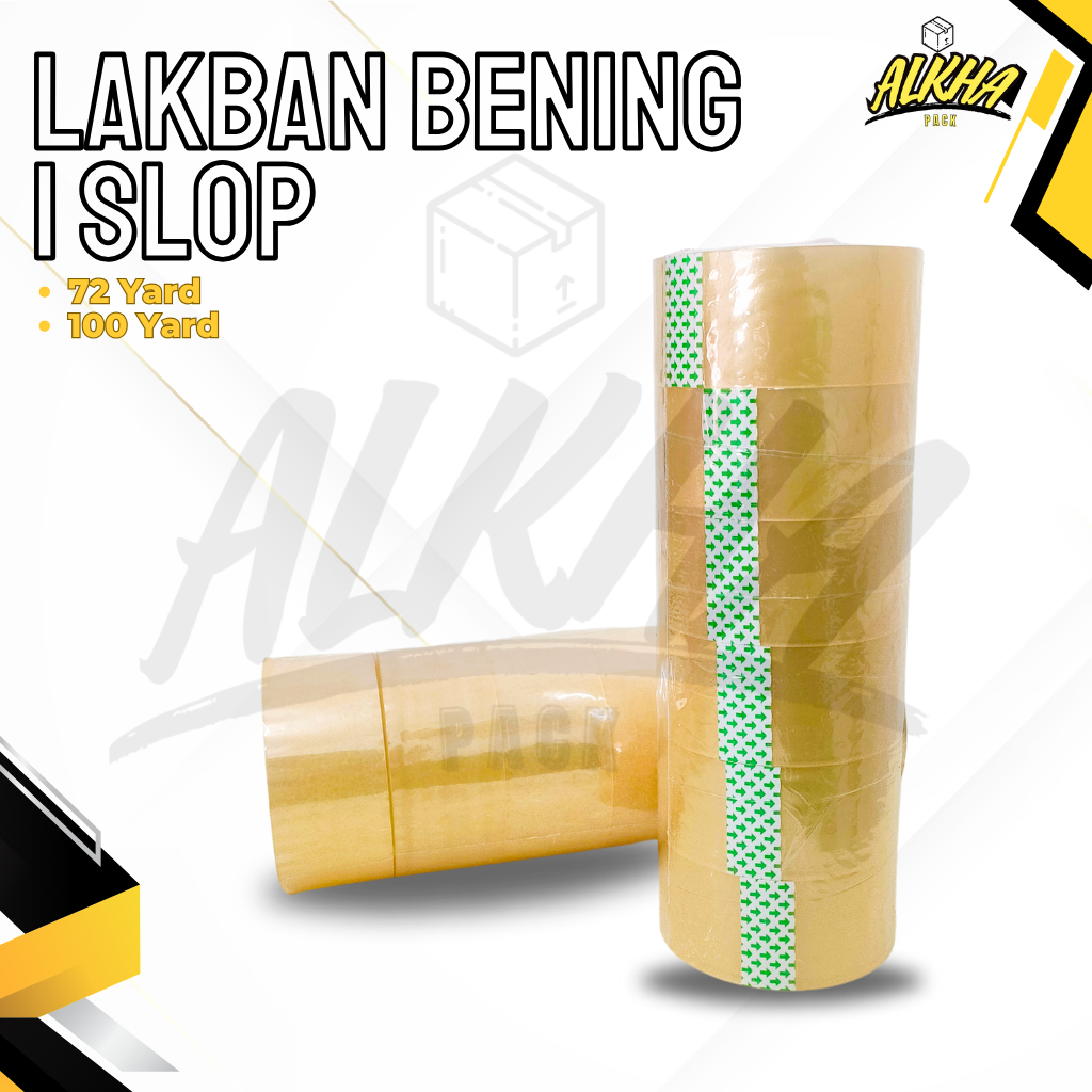 

Lakban Bening / Solasi Bening / Isolasi Bening 1 Slop