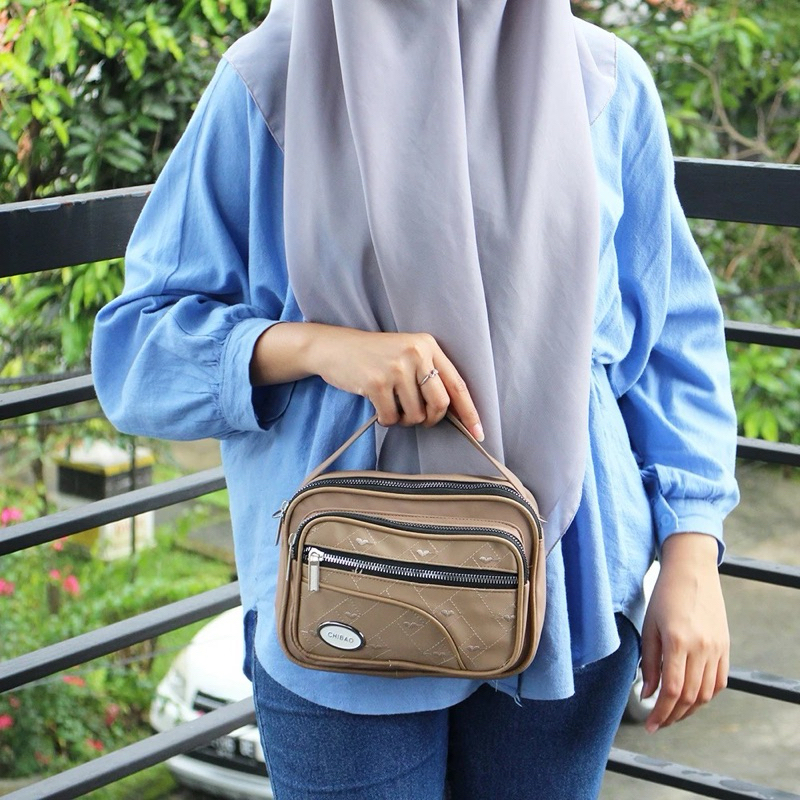 Luna Aura Tas Selempang Bahu Wanita Bordir 3 Ruang Tas Vintage Tas Kekinian Tas ootd