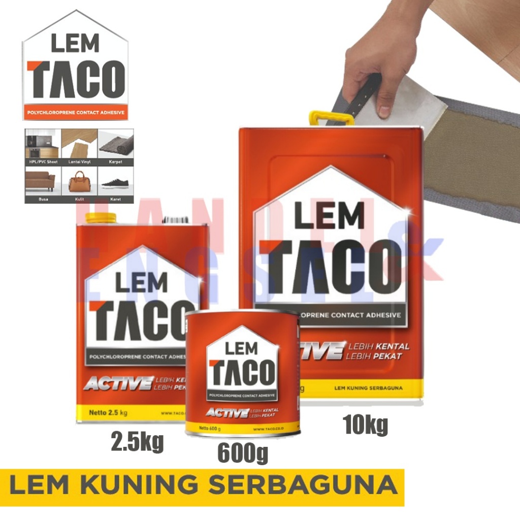 Lem Kuning Serbaguna 600 Gram untuk Edging Kayu, HPL, PVC, Vinyl, Karet, Busa, Kulit, Karpet