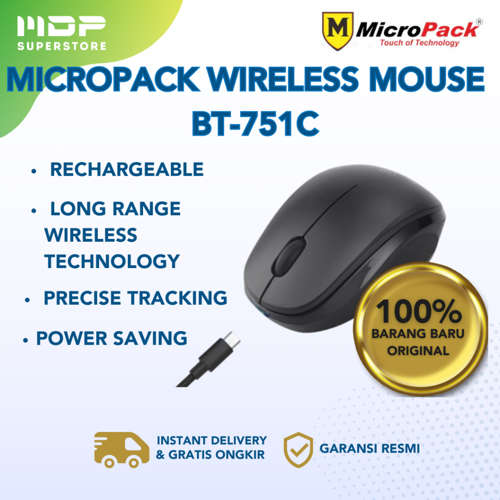 MICROPAK WIRELESS MOUSE BLUE TECH RECHARGEABLE BT-751C