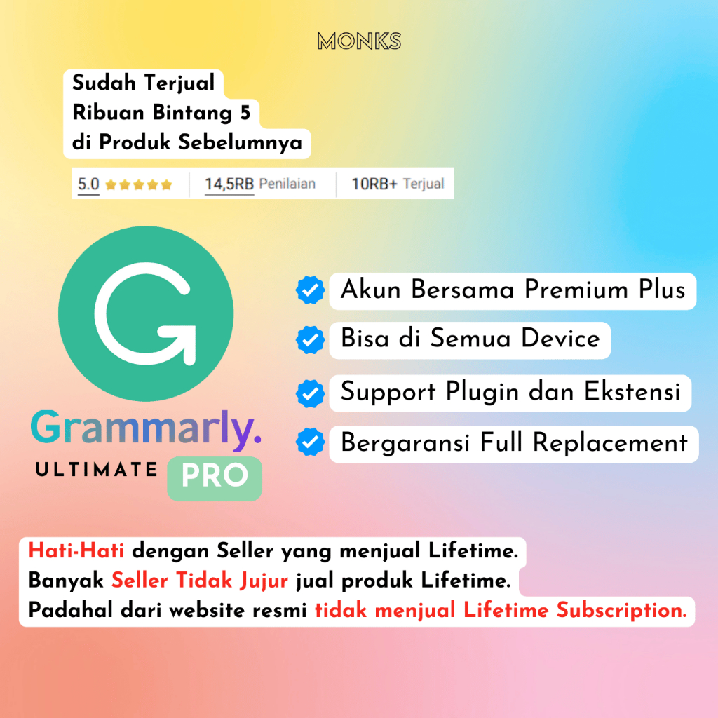 Grammarly Premium Plus Beda dengan Yang biasa Lebih Mahal Tapi Lebih Worth It Not lifetime
