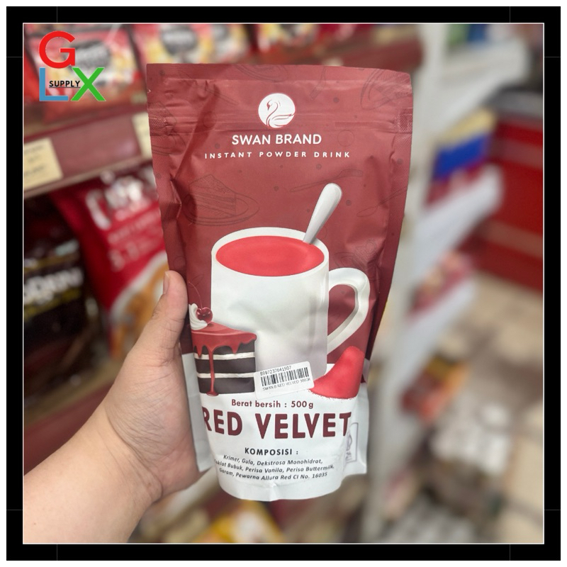 GLX SUPPLY | RED VELVET POWDER DRINK SWAN BRAND MINUMAN INSTAN 500gr