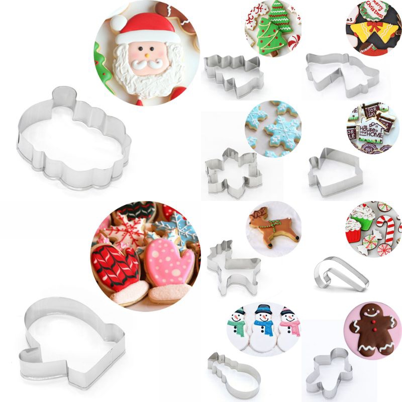 

CRISTaMAS COOKIE CUTTER Cetakan Kue Kering Natal_Bell Tree Santa SNOwman Kaos