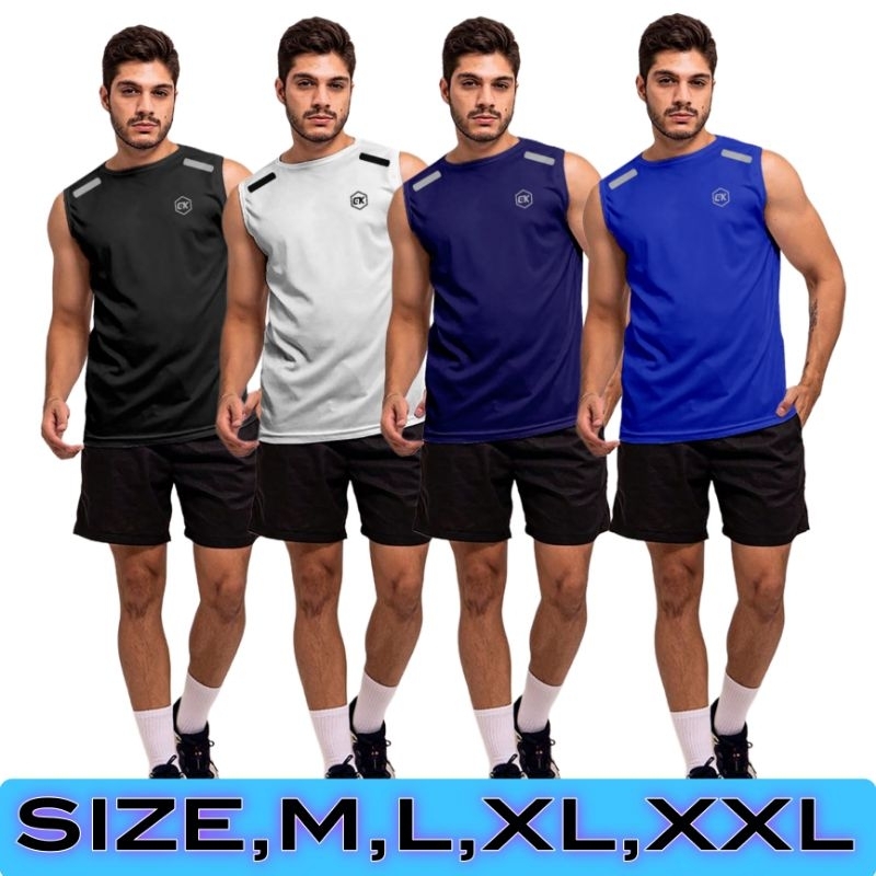 Kaos Singlet Olahraga Pria Dewasa Singlet Lari DRYFIT Singlet Badminton/Bulutangkis/Tenis.