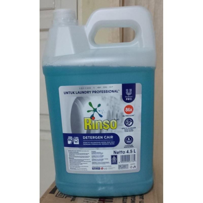 Rinso Matic Detergent Cair Professional 4,5 Liter Untuk Mesin Bukaan Atas dan Depan