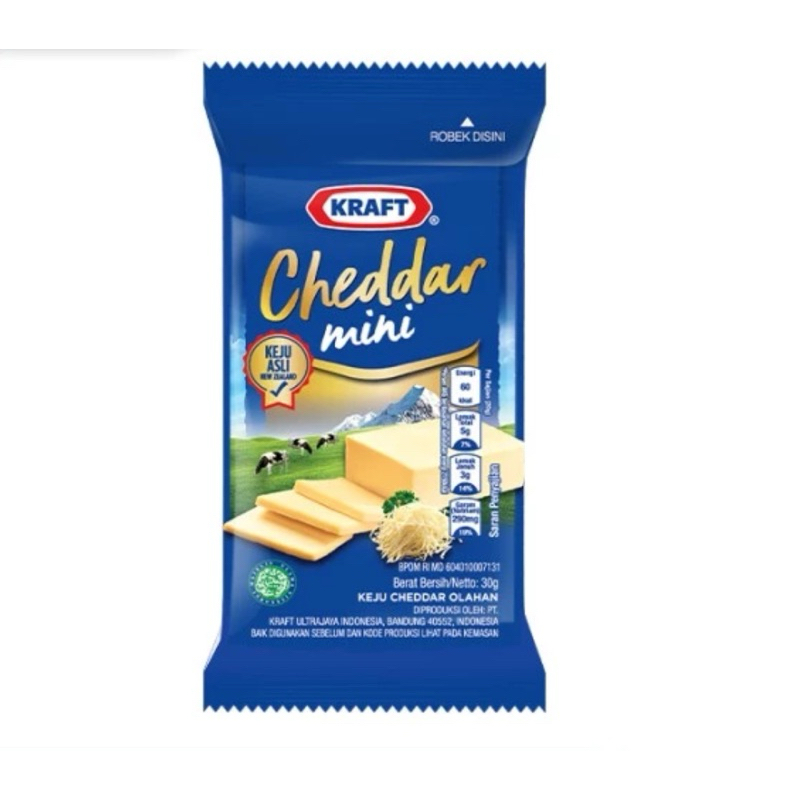 

KEJU KRAFT CHEDDAR / KEJU PARUT 30 GR / KEJU SACHET