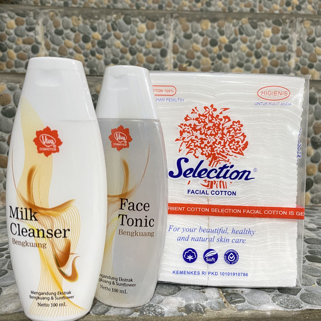 [JBS STORE] 3in1 Paket Hemat Viva Milk Cleanser 100 ml + Face Tonic 100 ml + Kapas Selection 35 gr P