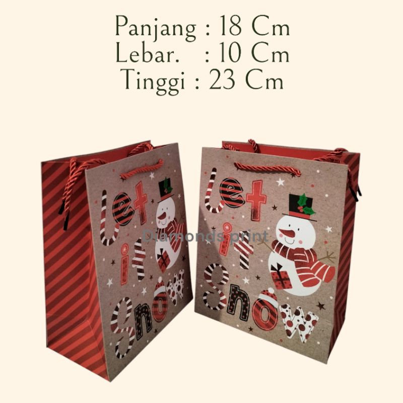 

Paperbag Christmas 18x23 | Paper Bag Natal | Kantong Hadiah Kado Goodiebag Natal