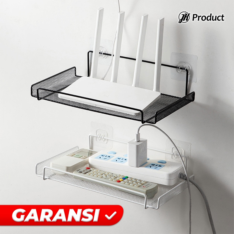 Rak Besi Tempat Modem Router Wifi Buku Alat Tulis Gantung Tempel Dinding