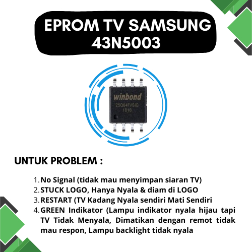 ic eprom memory TV LED SAMSUNG UA43N5003AK // 43N5003 // 43N5003AK