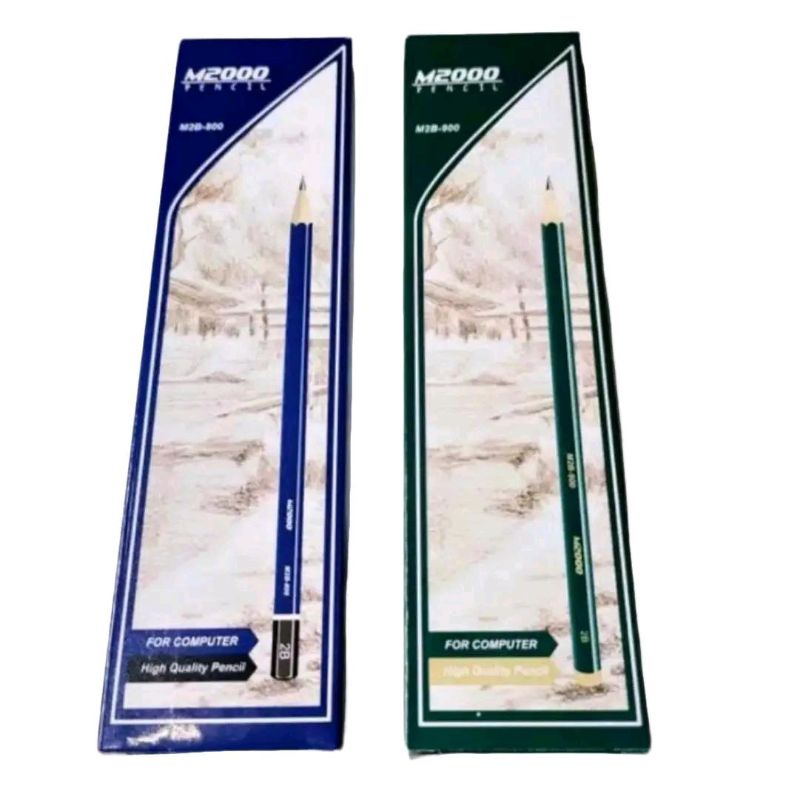 

Pensil Murah M2000 Isi 12 Pcs - Bahan Kayu Berkualitas Bagus - Hijau, Biru Stationery