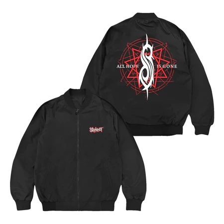 zuro clothing Jacket Bomber slipknot logo merah Jacket pria waterproof Black Unisex