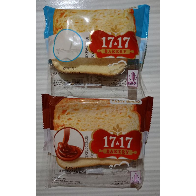 

(INSTANT & SAMEDAY) Roti 17.17 Bakery Isi Susu Vanila & Coklat 65 Gram