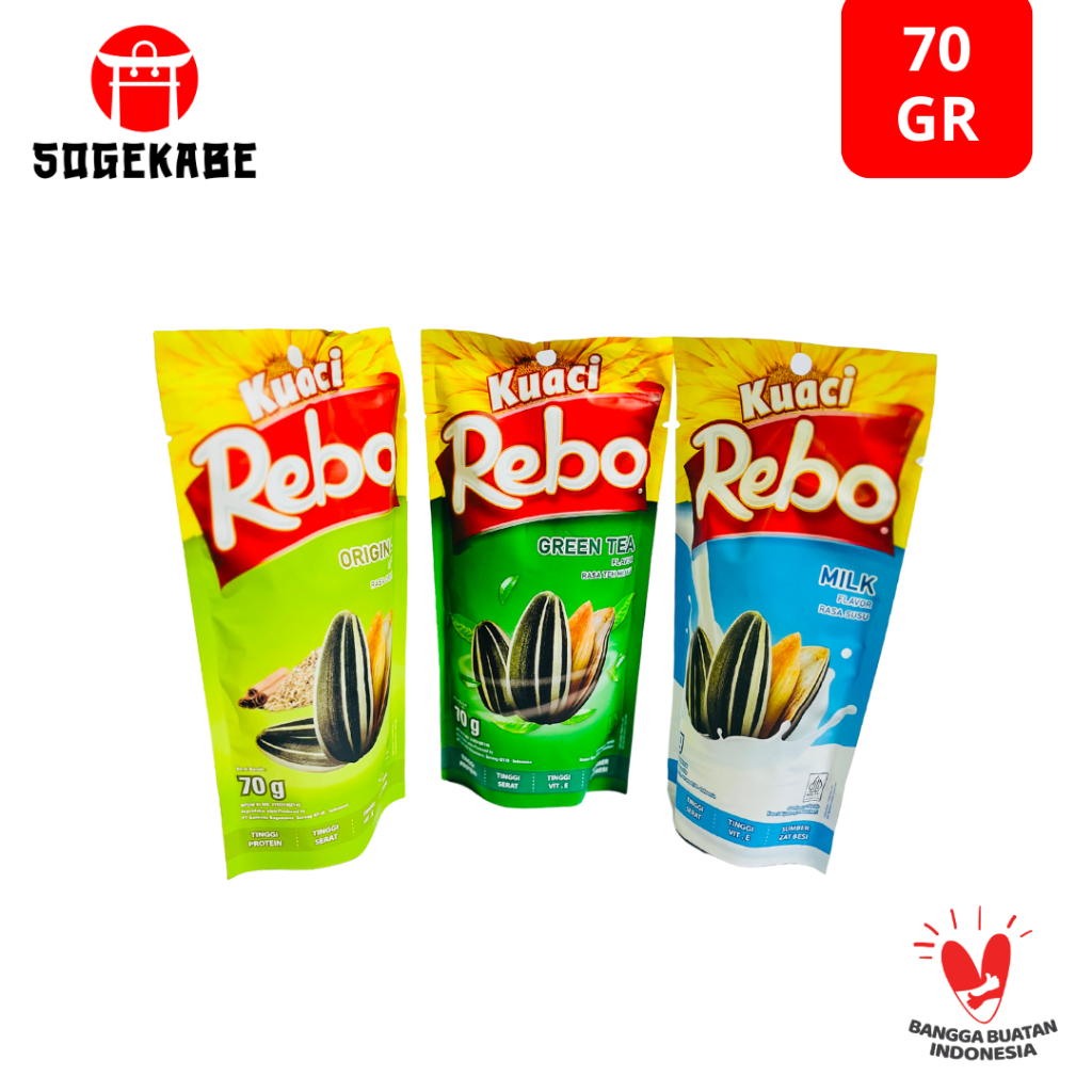 

Kuaci Rebo All Varian - Kemasan 70Gr - 140Gr - 300Gr