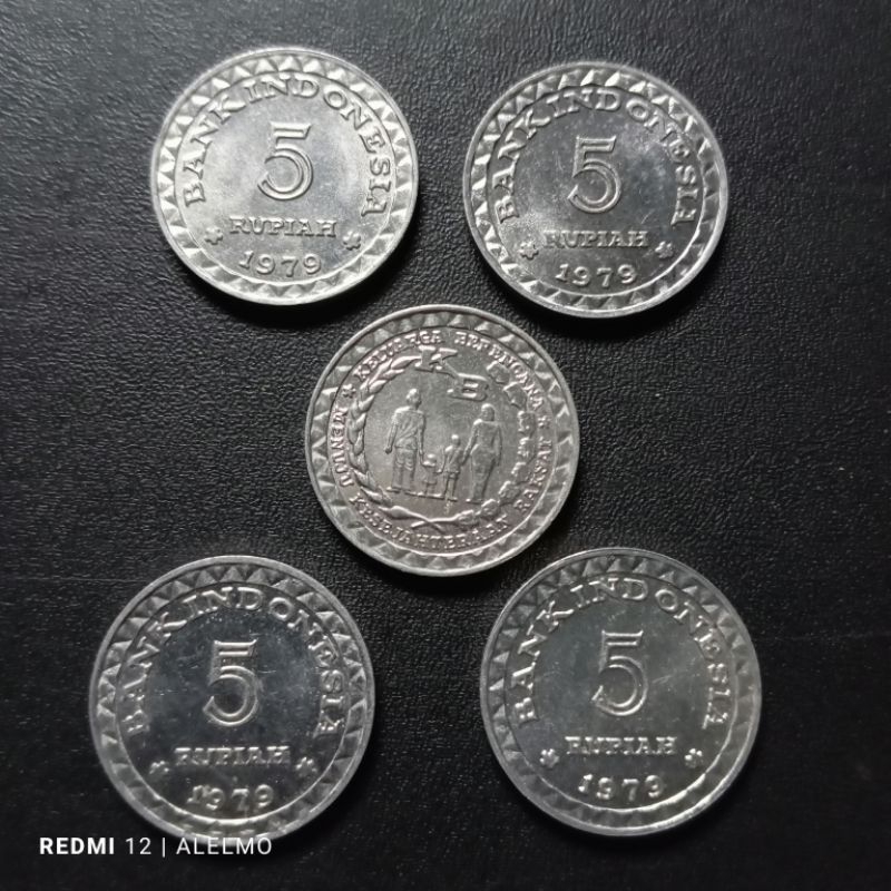 25 rupiah uang koin 5 rupiah tahun 1979