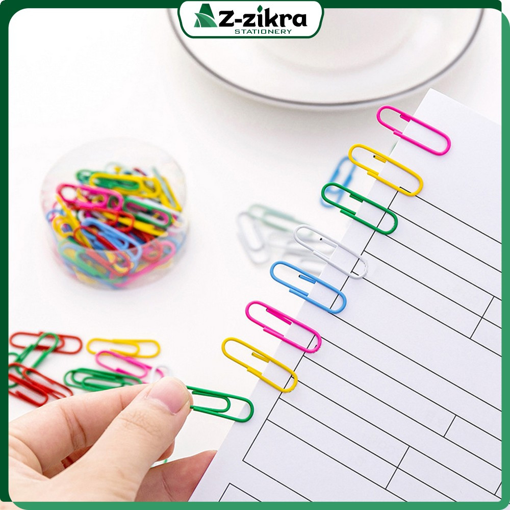 

Paper Clip Kertas Warna Macaron Isi 80pcs Clip Pack Jepitan Kertas Warna Metalic / Klip Penjepit Kertas Aesthetic Serbaguna Az-Zikra Stationery A109
