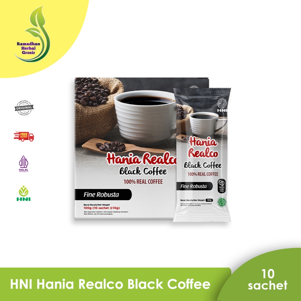

HNI Hania Realco Black Coffee Fine Robusta 10 sachet Kopi Hitam Robusta