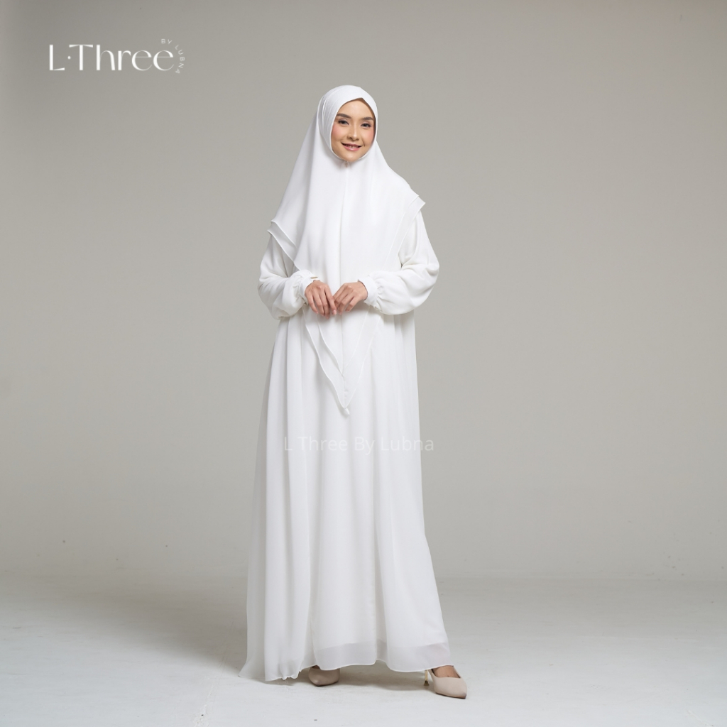 Maira Gamis Set Umrah - Lthree By Lubna Simple Elegant Gamis Syari Muslim Wanita