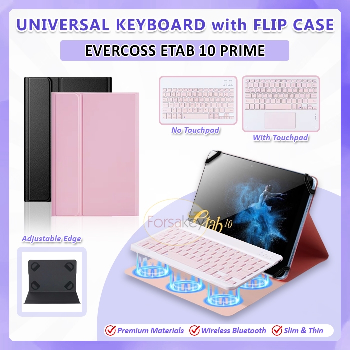 Evercoss Etab E Tab 10 Prime X9 Tablet 10 10.1 Inch ( PINK & HITAM ) Wireless Bluetooth Keyboard Key