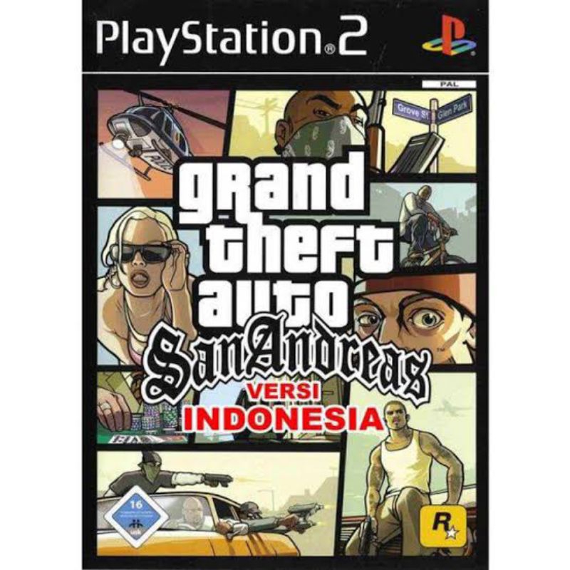 KASET CD DVD Game PS2: GTA SAN ANDREAS Bahasa Indonesia