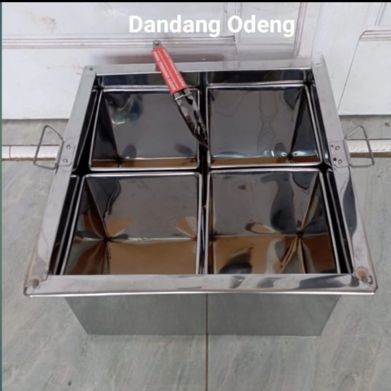 Dandang odeng / Panci odeng Loyang kotak sekat 4 / dandang shabu