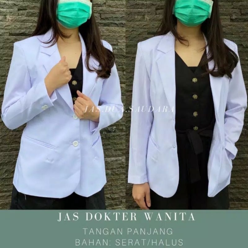 JAS DOKTER WANITA LENGAN PANJANG/SNELI DOKTER