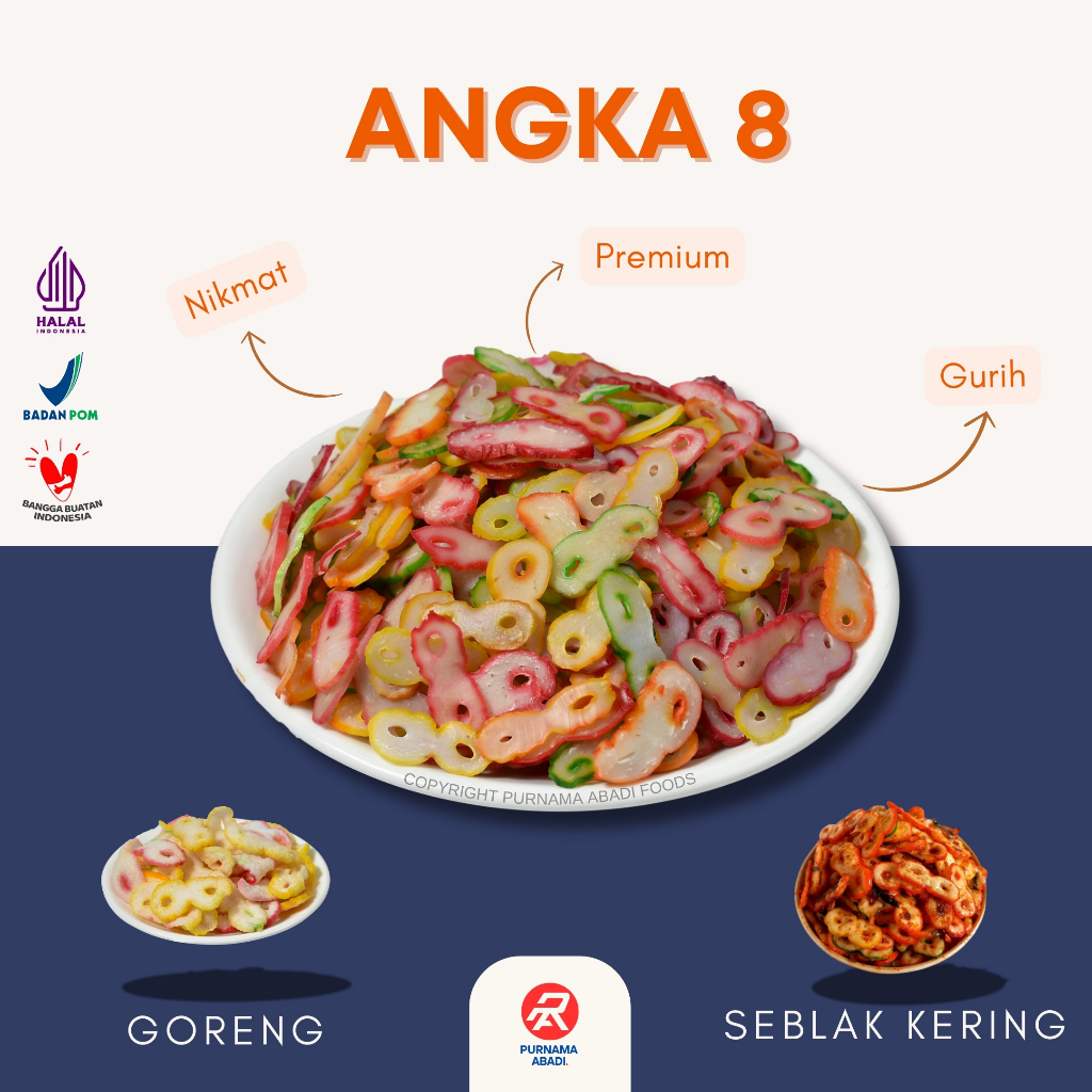 

Kerupuk Purnama Abadi Bawang Mentah Angka 8 250 Gram