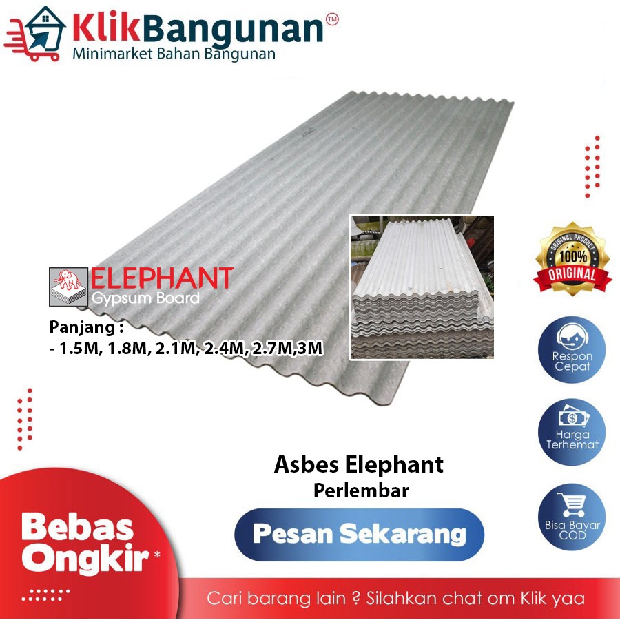 Asbes Gelombang Kecil / Atap Asbes Debest Berbagai Ukuran / Asbes Tahan Panas