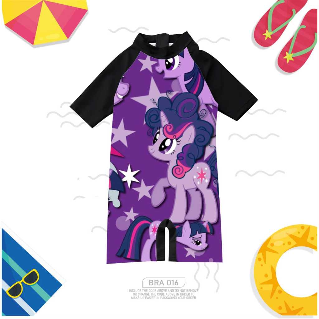 SETELAN RENANG ANAK PEREMPUAN MOTIF UNICORN USIA 5-10 TAHUN UNISEX BAHAN SPANDEX BALON