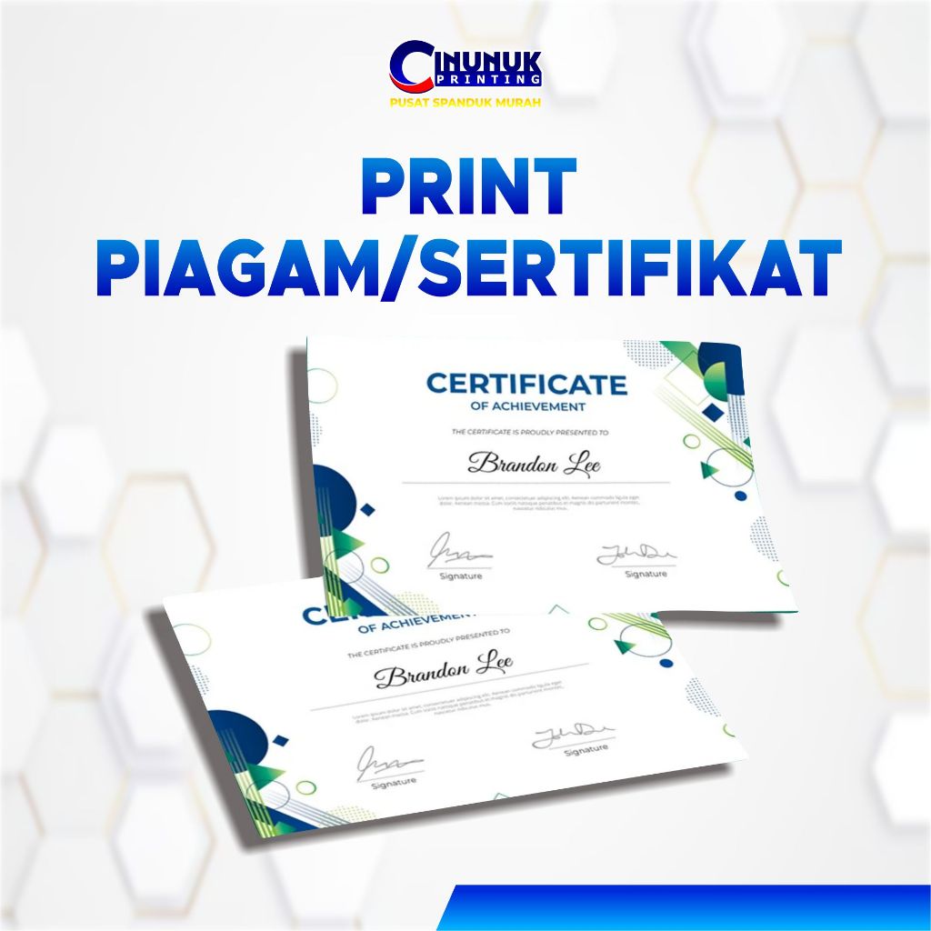 

Sertifikat Piagam Penghargaan Custom Elegan / Sertifikat Piagam Murah