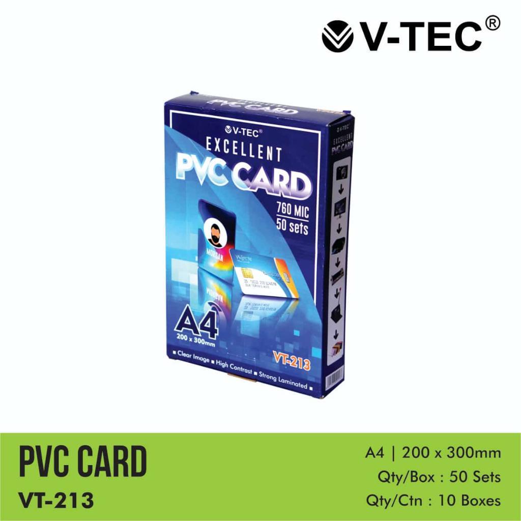 

V-TEC PLASTIK PVC CARD VT-213 A4 PUTIH ( bahan id card )