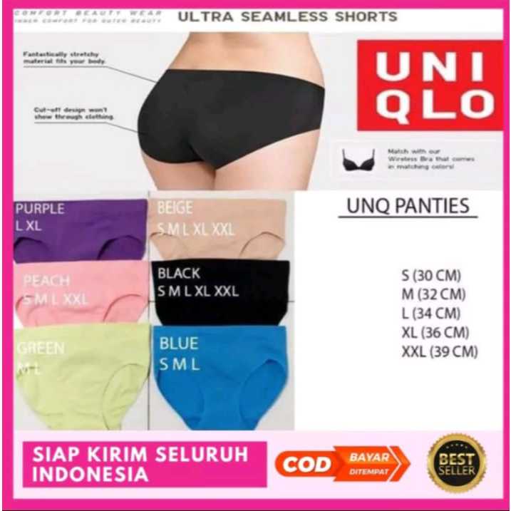 ⭐️⭐️BIG SALE⭐️ ⭐️Celana Dalam UNIQLO Seamless Tanpa Jahitan Anti Nyeplak Fashion Es Sutra CD Wanita