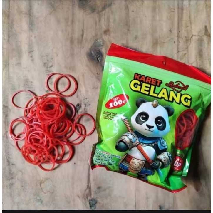 

Karet gelang sukawa panda 100 gram/Warna Kuning dan Merah/ Diameter 3,5 cm/Isi 100gram