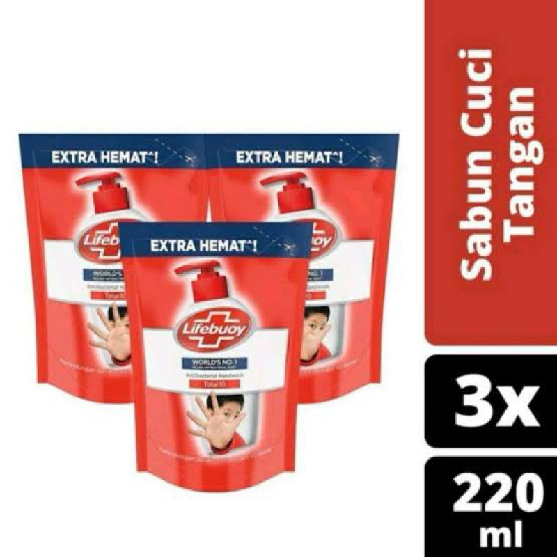 Lifebuoy Hand Wash Sabun Cuci Tangan 220 ML X3
