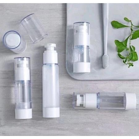 30ml Botol Airless Pump Lotion Spray Serum Travel Size Refill Parfum Kosong 15ml 10ml 5ml TU
