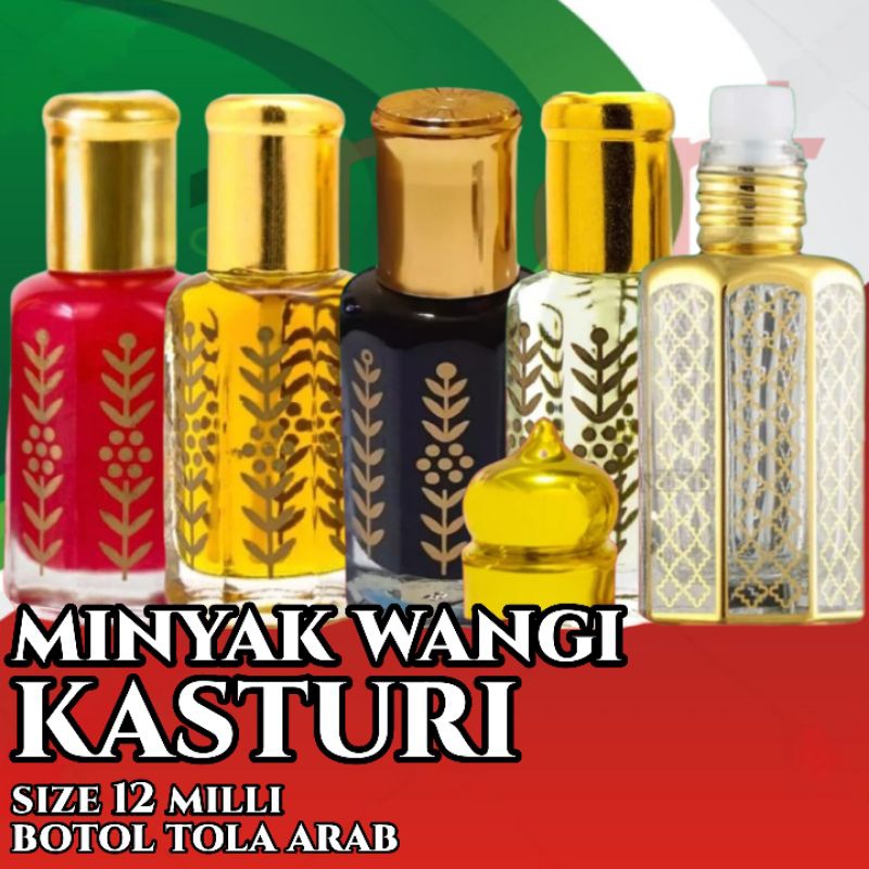 Parfum Kasturi size 12 Milli - Kasturi Kijang Putih Kasturi Merah Oud Buqiyah