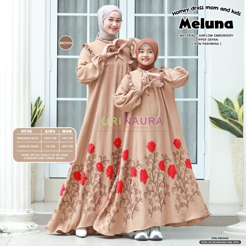 Gamis Couple Mom & Kids Meluna Couple // Kaliana Couple ori naura