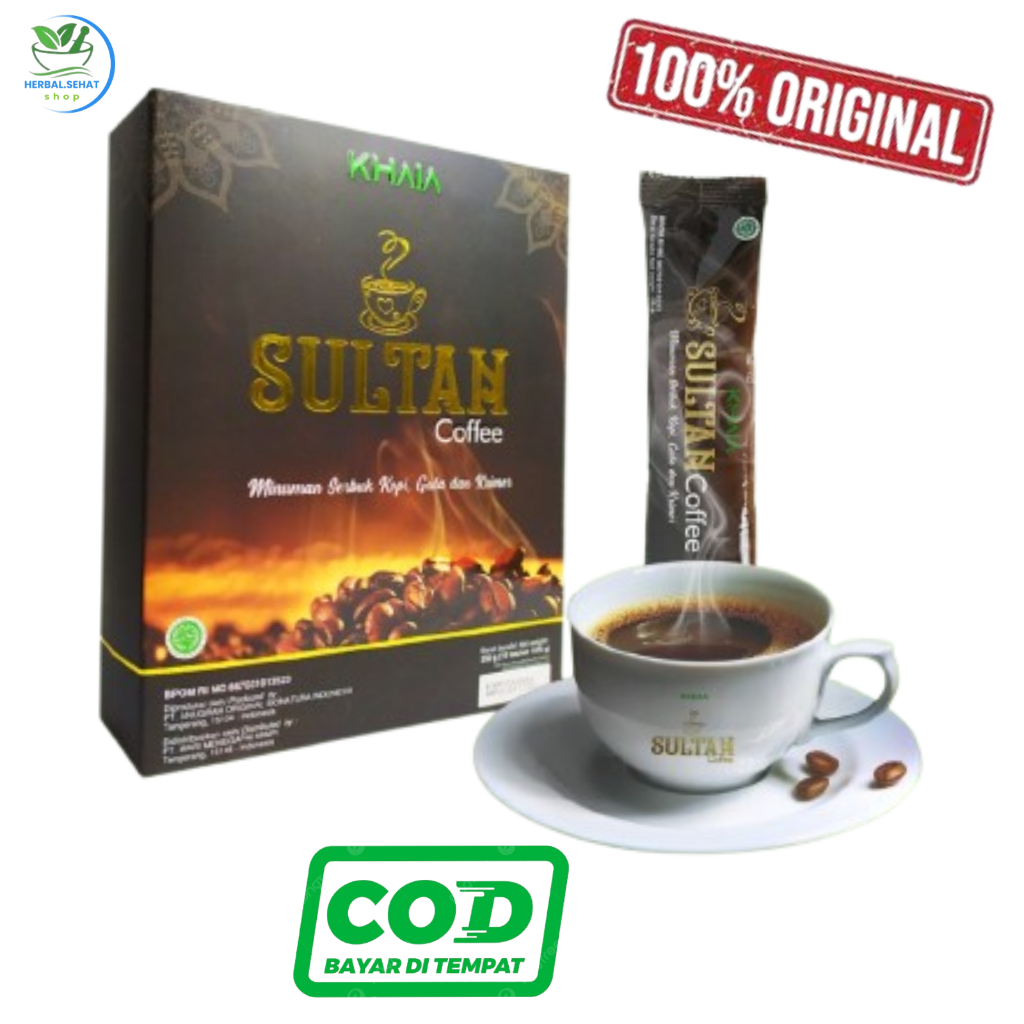 

Khaia Kopi Sultan Ginseng 1 Sachet @25 Gram Kualitas Istimewa Hitam herbal Penunjang energi ORIGINAL