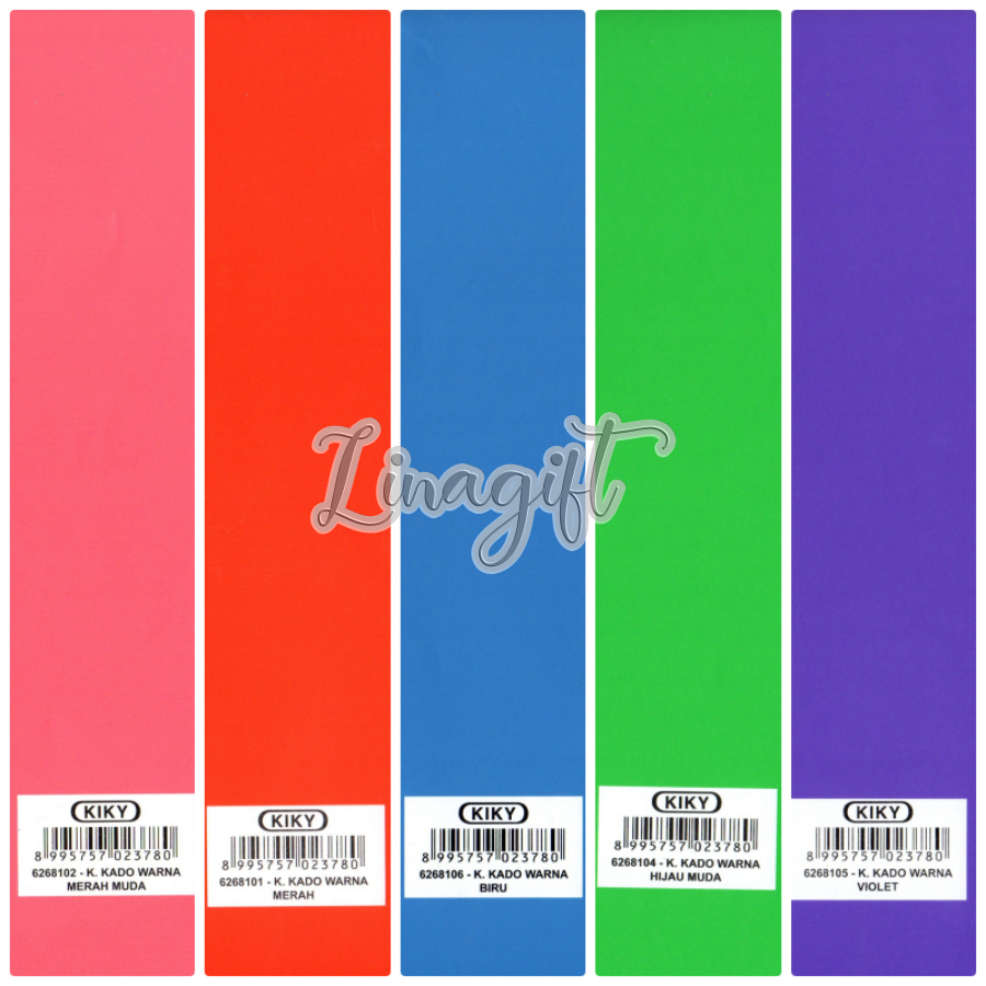 

( 5 Lembar ) POLOS KIKY - KERTAS KADO WARNA WARNI - GIFT WRAPPING RAINBOW COLORS