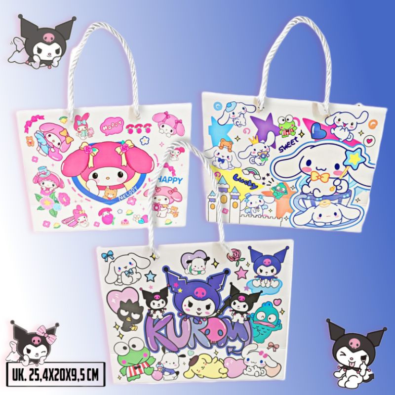 

Shopping Bag Kuromi Horizontal [25,4x20x9,5 CM]/Tas Kado/Tas Belanja/Tas Kertas Karton/Paper Bag