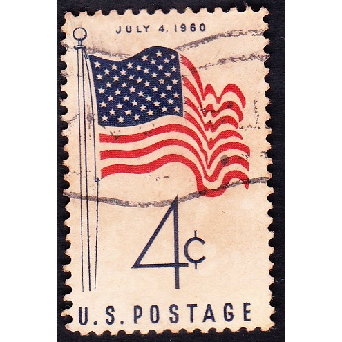 

A 11049 SATU BUAH PRANGKO AMERIKA NOMINAL 4C TEMA BENDERA JULY 4 1960 DENGAN KONDISI SUDAH ADA CAP