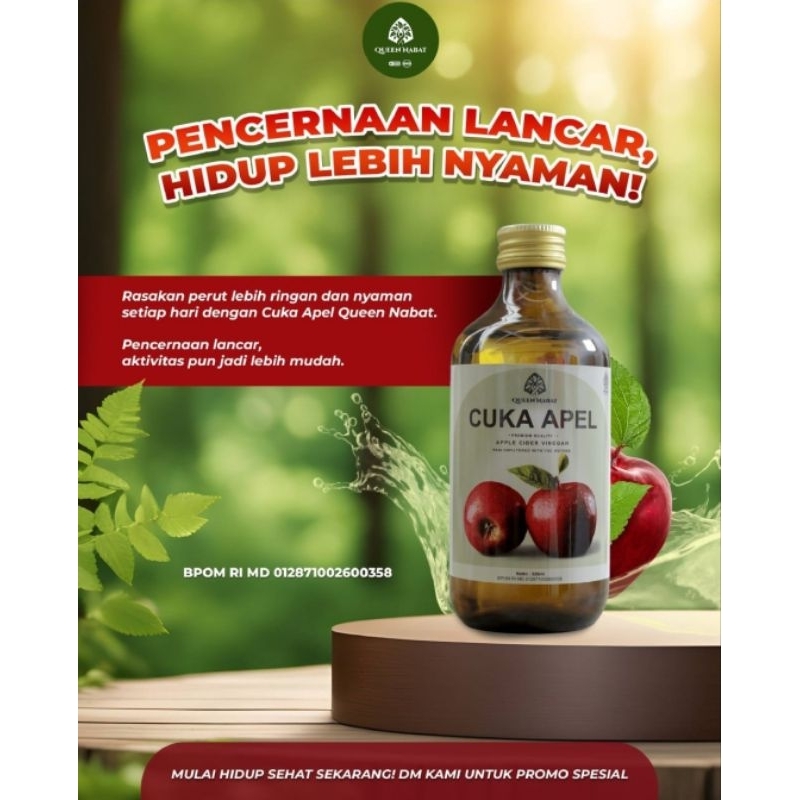 

Cuka Apel Terbaik Murni Batu Malang Queen Nabat 320 ml Apple Cider Vinegar With Mother Asli Bpom Mengabati secara Alami Maag Asam lambung Kolesterol Diabetes