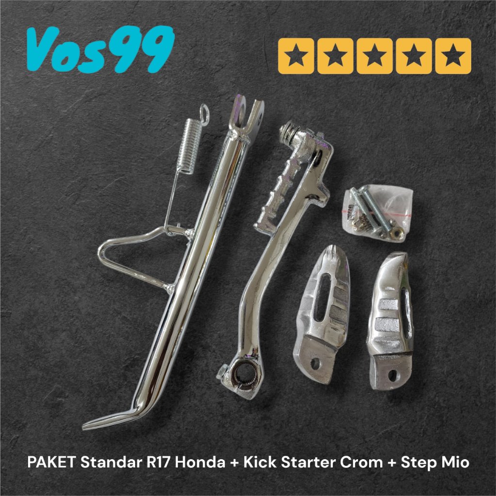 PAKET STANDAR SAMPING RING 14 17 + KICK STARTER + STEP MIO CROM YAMAHA FINO SOUL GT MIO J XEON DLL
