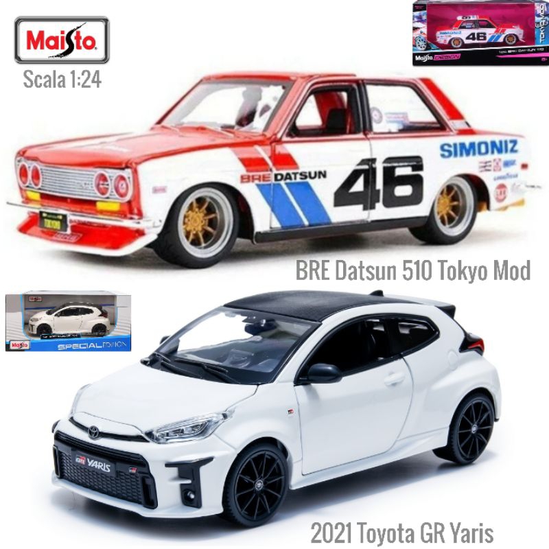 Maisto Toyota Yaris GR 2021 Mainan Mobil Mobilan BRE Datsun 510 Tokyo Mod Jagat Diecast